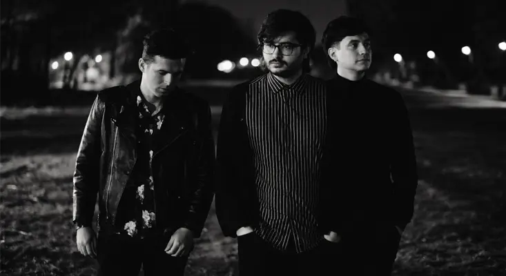 Missing Words band photo for their debut single Into The Black on NewRetroWave Records.