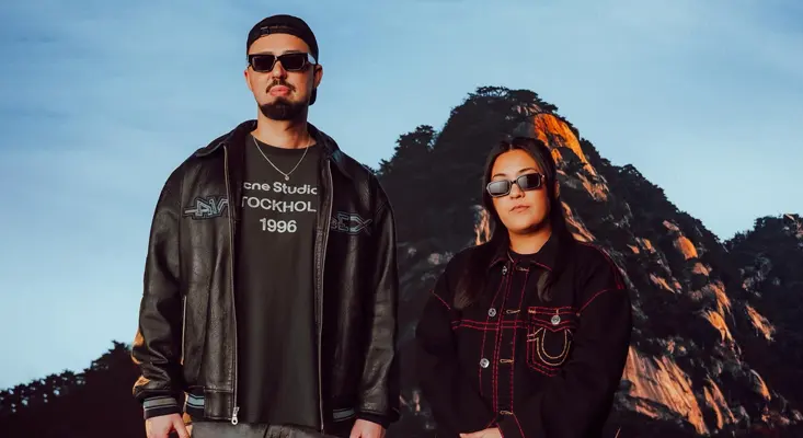 Sonny Fodera and Chrystal posing for My Loving feel-good house music collaboration.