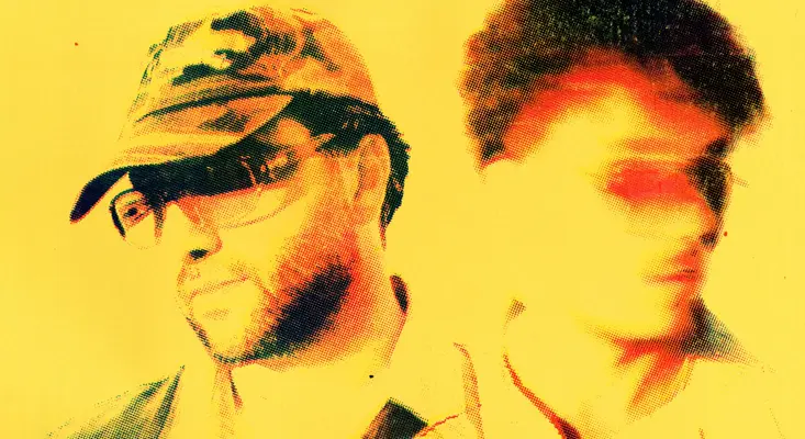 ANOTR duo portrait promoting their funky disco music single Talk To You in collaboration with 54 Ultra.