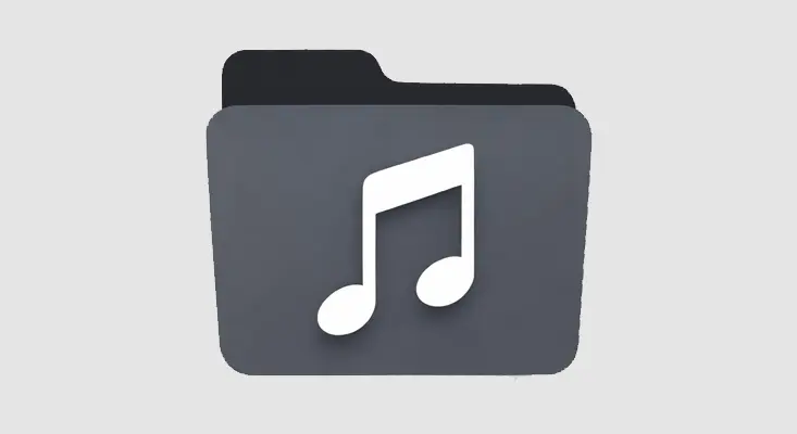 A digital folder icon featuring a musical note, representing the ArtistDirect music database and comprehensive glossary of music terms.