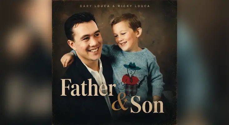Gary and Ricky Louca on the official cover art for "Father & Son," a nostalgic Pop ballad and one of the top songs for Father’s Day.