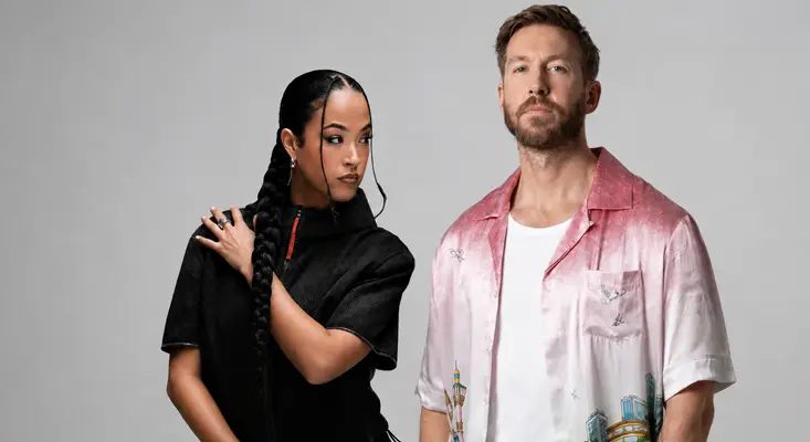 Listen To Calvin Harris’ Summer Hit “Satisfy” Featuring Jazzy Calvin Harris and Irish singer Jazzy posing together for their single Satisfy.