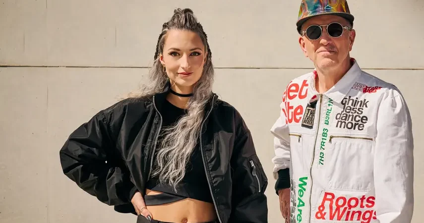 Dr. Motte and Tommahawk posing together for the official Rave The Planet 2026 anthem Imagine Love.