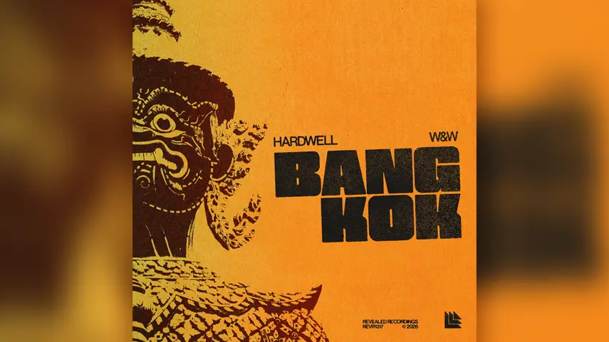 Hardwell, W&W - Bangkok Hardwell and W&W "Bangkok" cover art featuring a traditional Thai mask illustration on an orange background, released via Revealed Recordings.