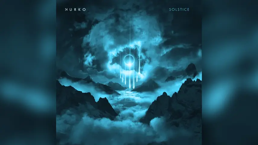 NURKO - Solstice NURKO Solstice album cover featuring a glowing celestial eclipse above misty mountain peaks.