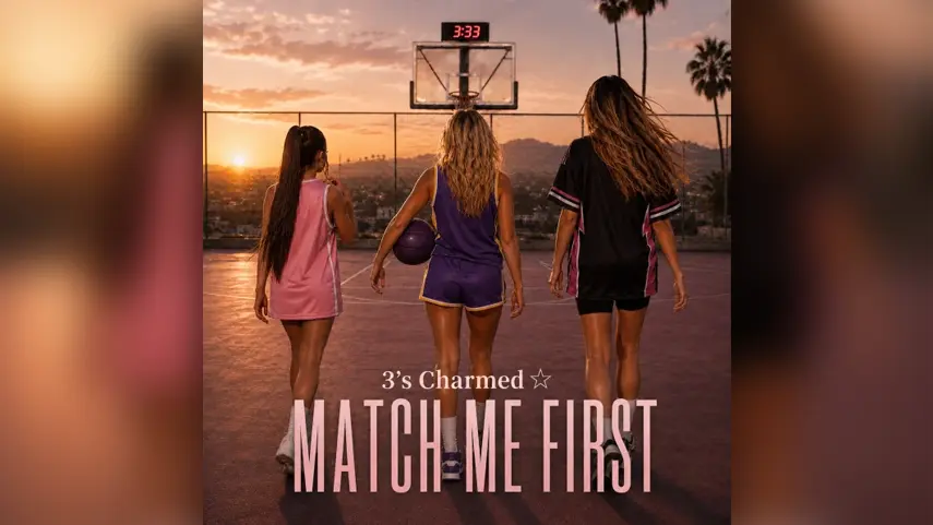 3’s Charmed ☆ Announces New Single “Match Me First” Cover art for 3's Charmed single Match Me First featuring three women walking on an outdoor basketball court at sunset.