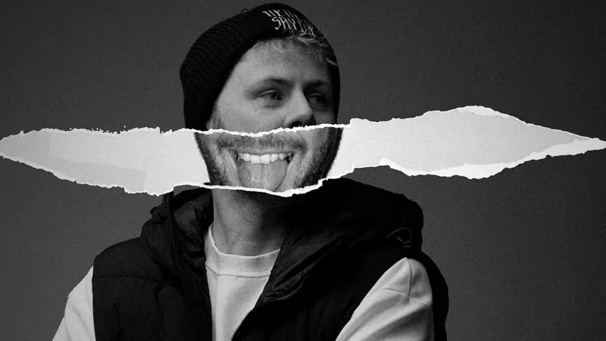 SPAG Gives Back To Fans With 6 Free Downloads On SoundCloud Black and white press photo of Dubstep producer Spag Heddy wearing a beanie with a ripped paper photo collage effect across his face.